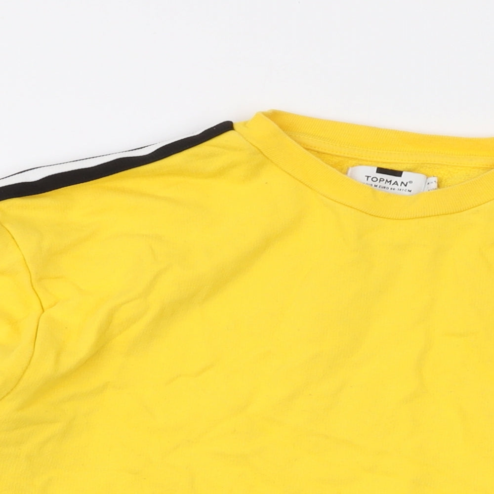 Topman Mens Yellow Cotton Pullover Sweatshirt Size M