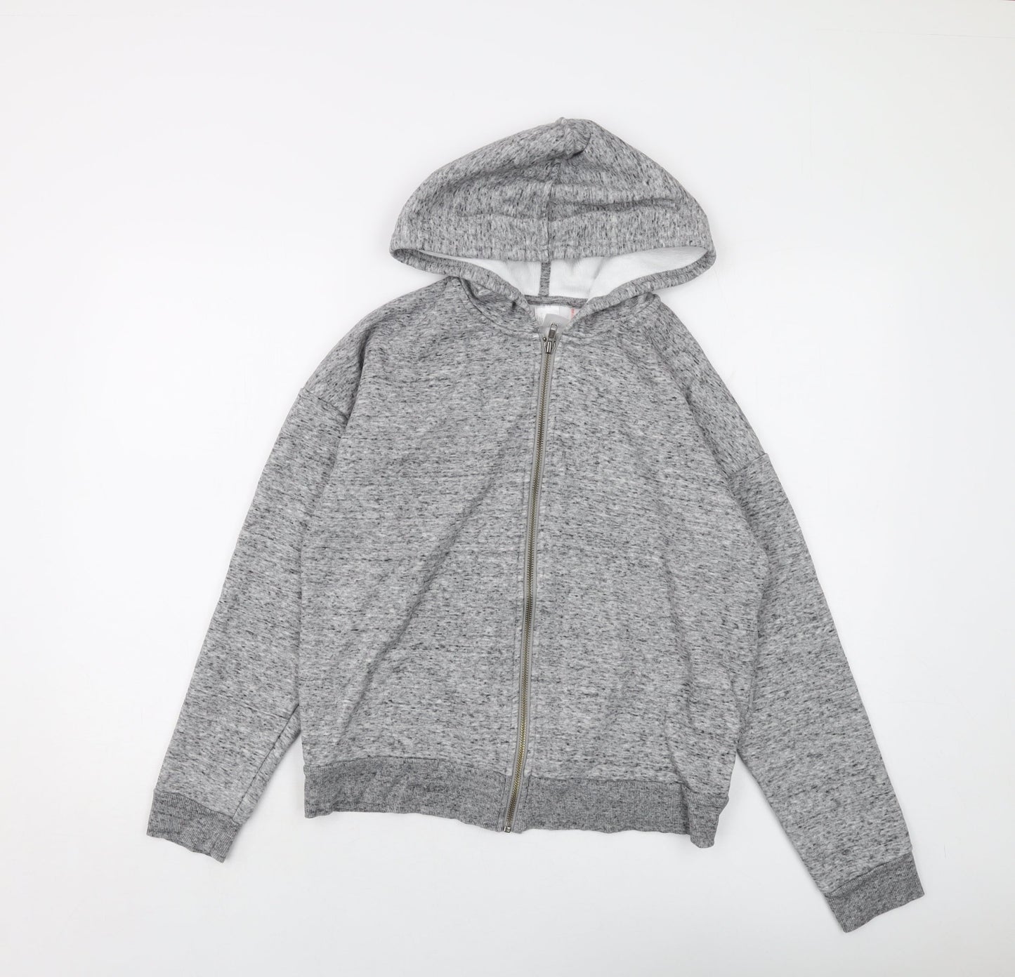 Body Bleu Womens Grey Polyester Full Zip Hoodie Size S Zip