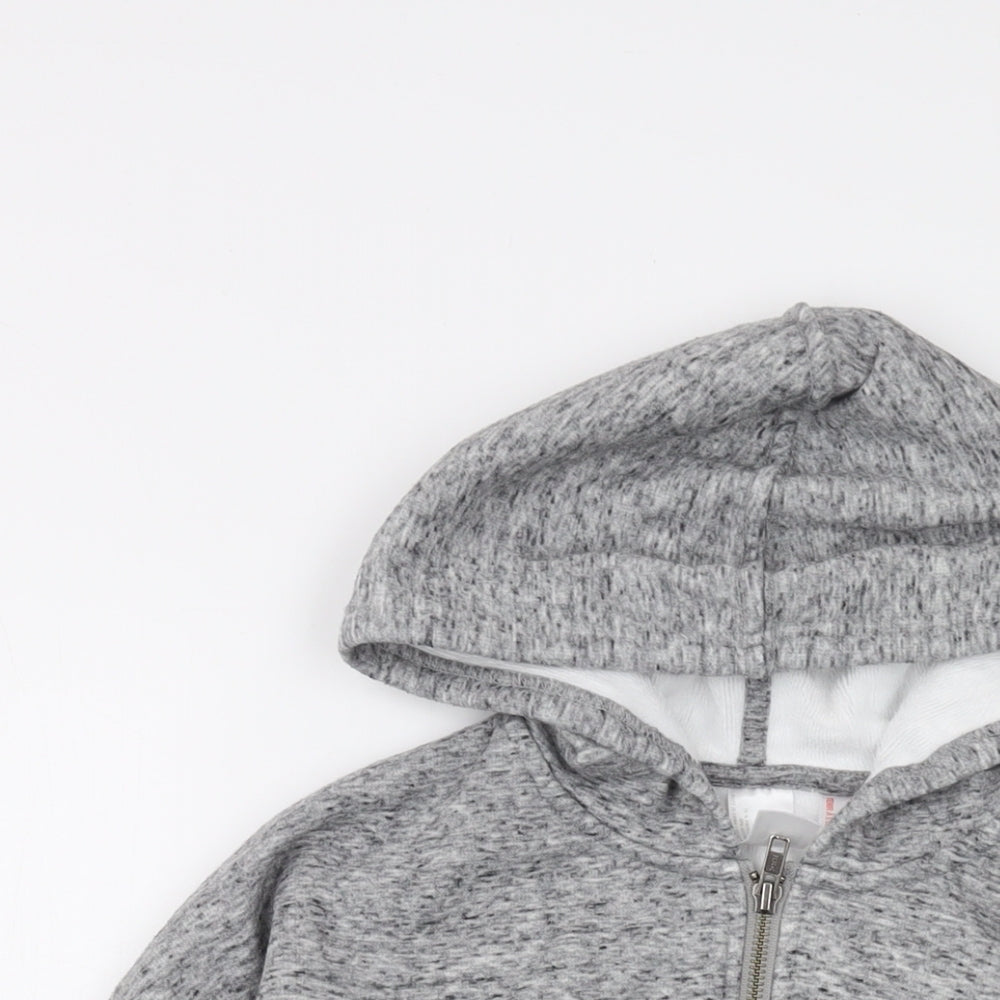 Body Bleu Womens Grey Polyester Full Zip Hoodie Size S Zip