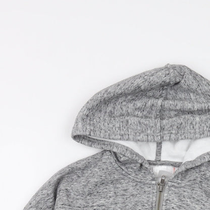 Body Bleu Womens Grey Polyester Full Zip Hoodie Size S Zip