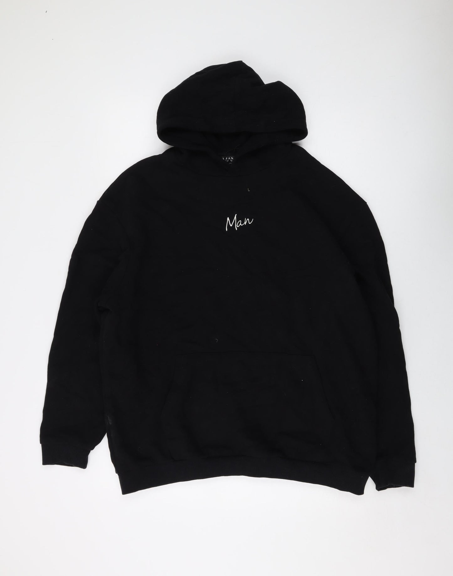 Mens UK Size S Boohoo Black Pullover Hoodie
