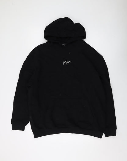 Mens UK Size S Boohoo Black Pullover Hoodie