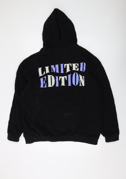 Mens UK Size S Boohoo Black Pullover Hoodie