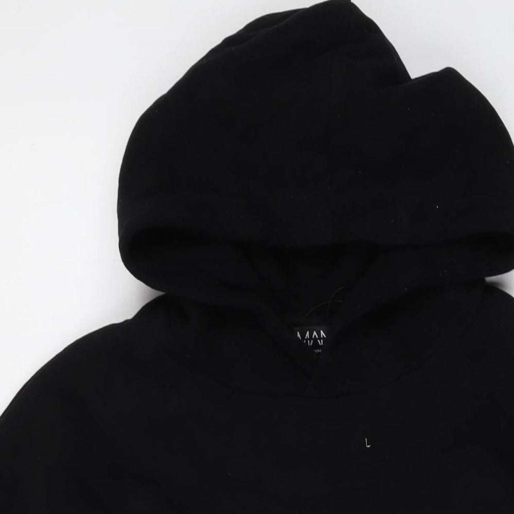 Mens UK Size S Boohoo Black Pullover Hoodie