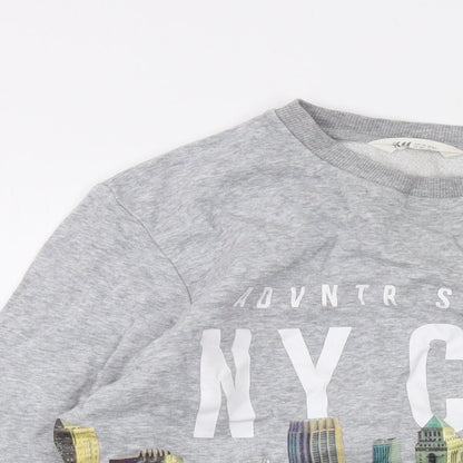 H&M Girls Grey Cotton Pullover Sweatshirt Size 14 Years Pullover