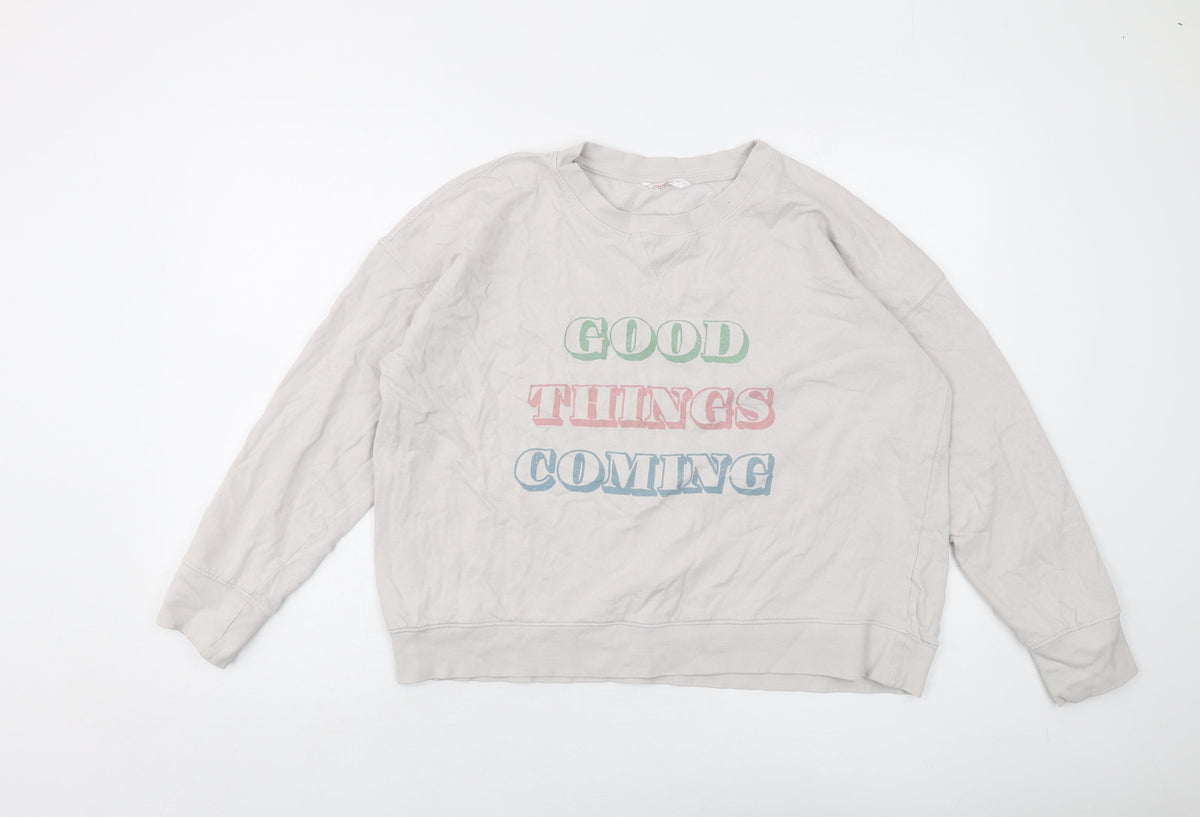 Womens UK Size L John Lewis Grey Pullover Sweatshirt