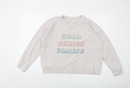 Womens UK Size L John Lewis Grey Pullover Sweatshirt