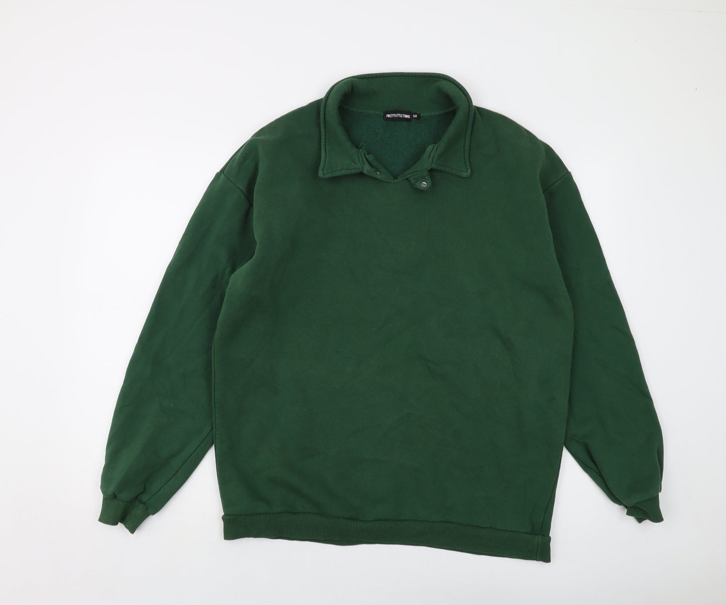 Mens UK Size M PRETTYLITTLETHING Green Pullover Sweatshirt