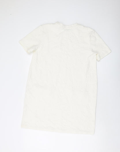 Womens UK Size M Zara Ivory Tunic T-Shirt