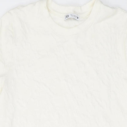 Womens UK Size M Zara Ivory Tunic T-Shirt
