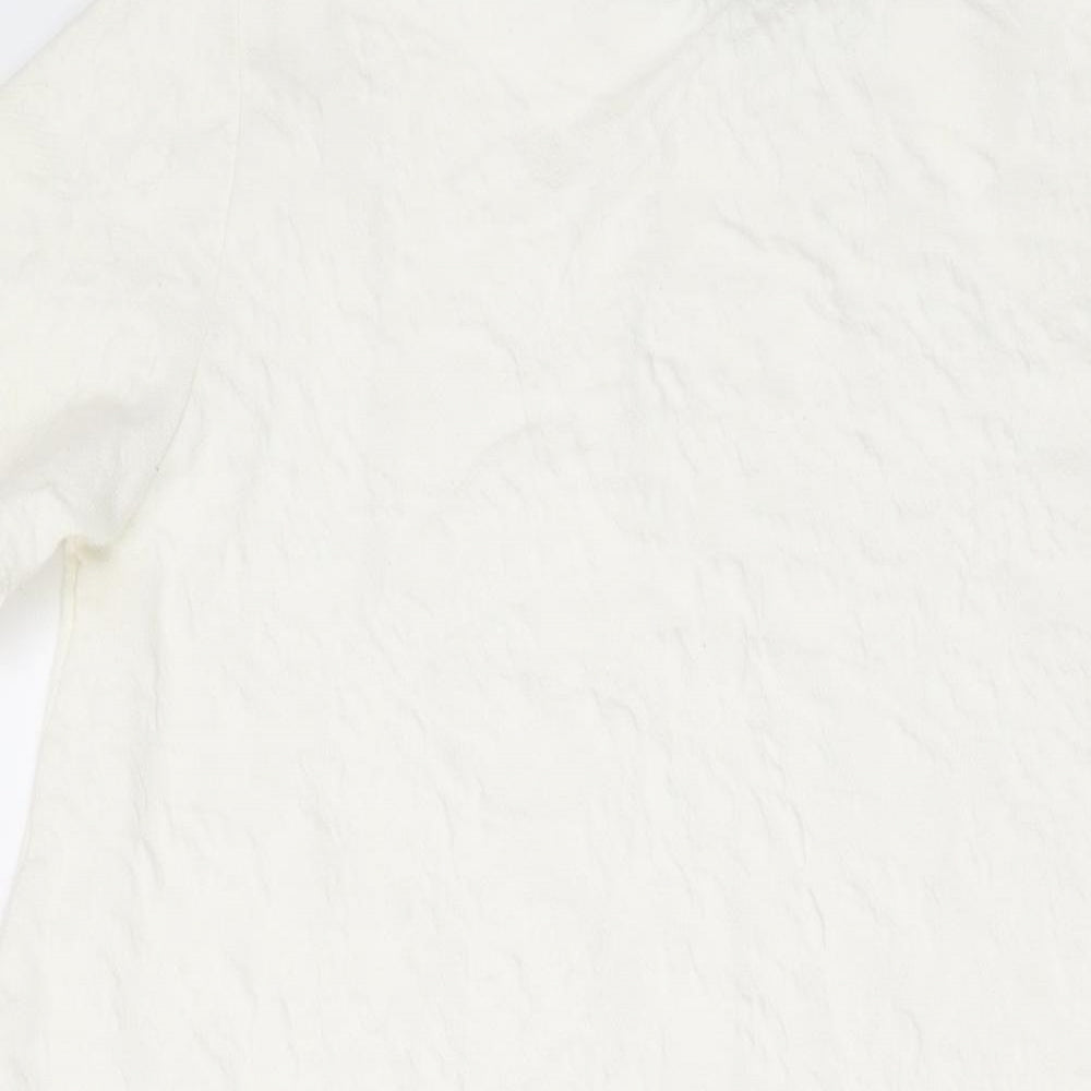Womens UK Size M Zara Ivory Tunic T-Shirt
