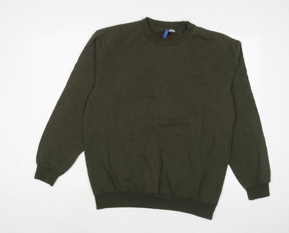 Mens UK Size M Marks and Spencer Green Pullover Sweatshirt