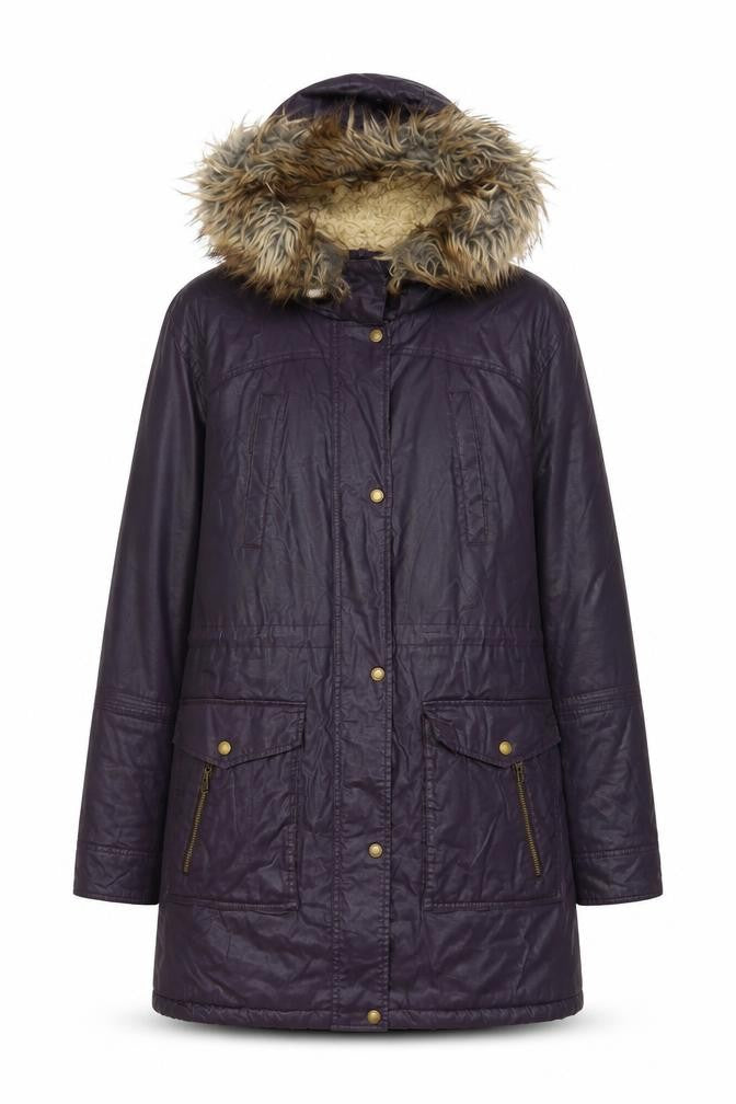 Womens UK Size 14 Indigo Purple Parka Coat
