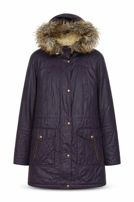 Womens UK Size 14 Indigo Purple Parka Coat