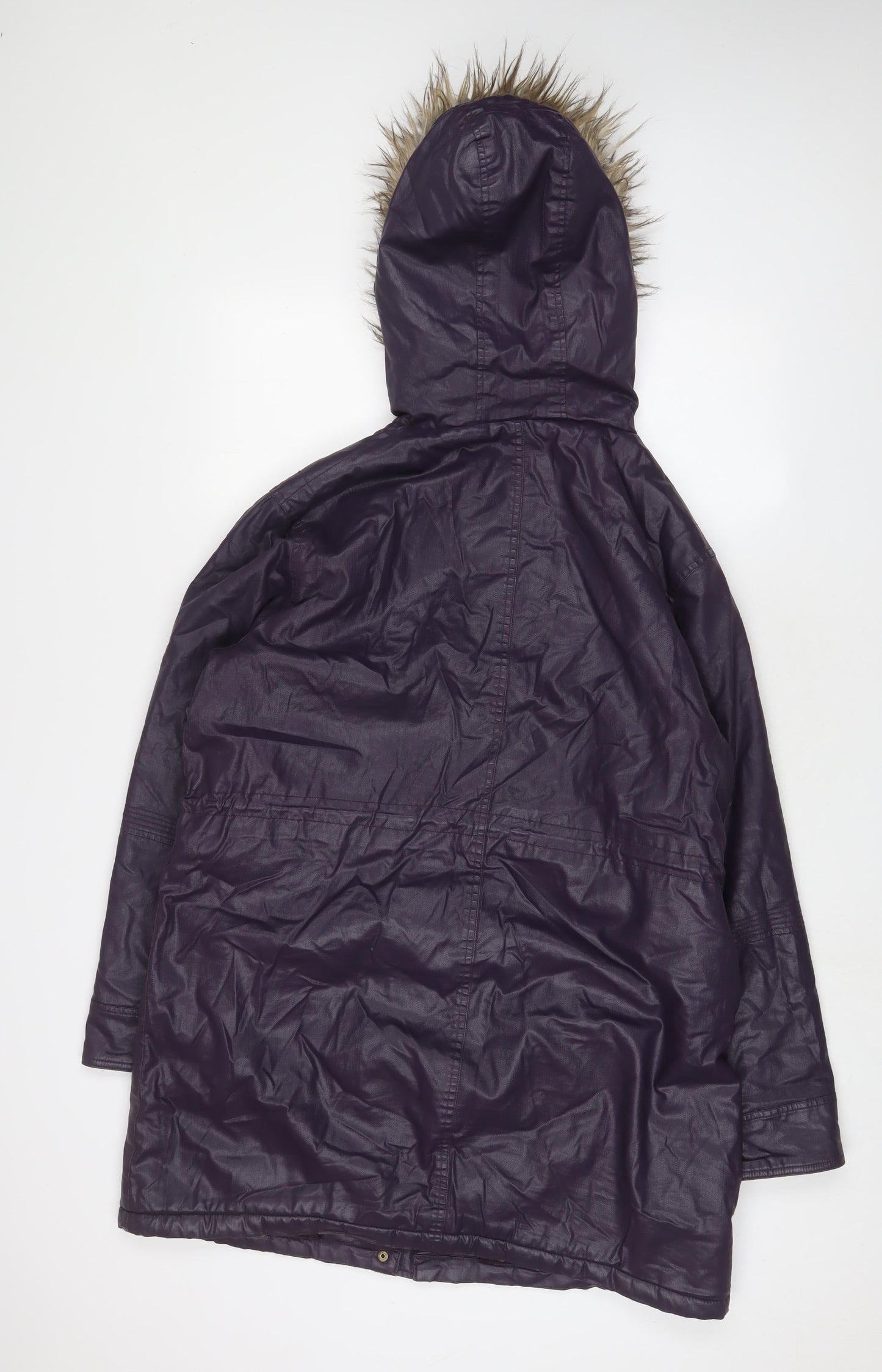 Indigo Womens Purple Parka Coat Size 14 Zip
