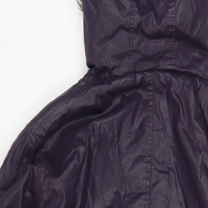 Indigo Womens Purple Parka Coat Size 14 Zip