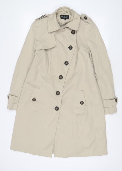 Womens UK Size 12 Debenhams Beige Overcoat