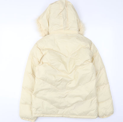 Maitesi Womens Ivory Puffer Jacket Jacket Size S Zip