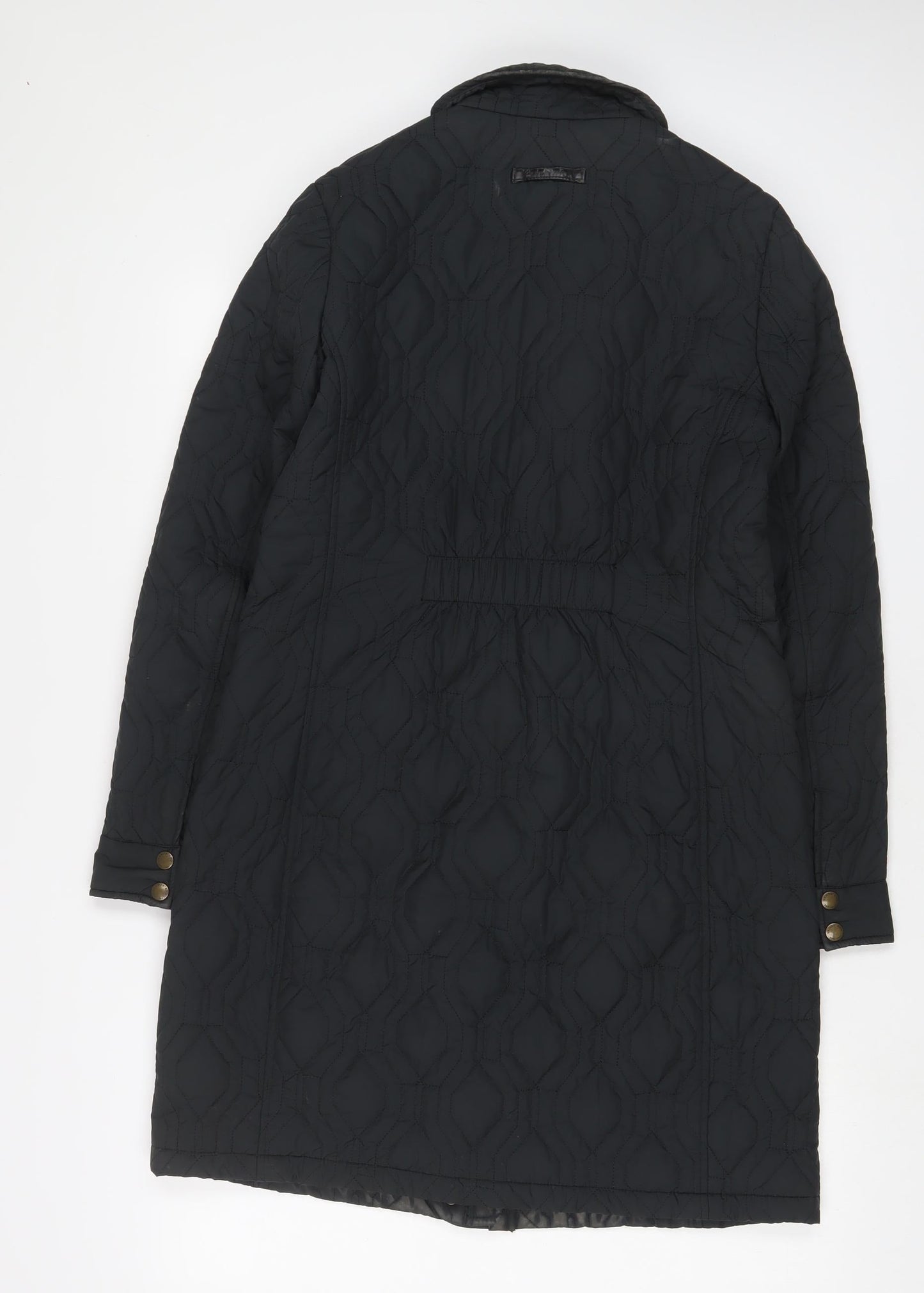 Womens UK Size XS Lands' End Black Quilted Coat