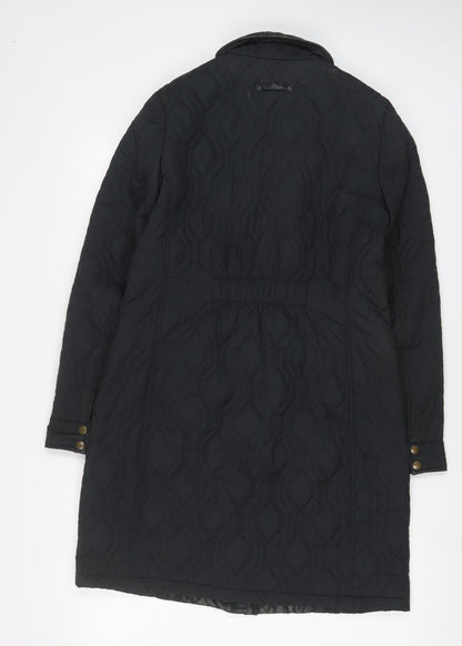 Womens UK Size XS Lands' End Black Quilted Coat