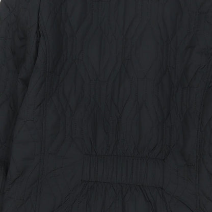 Womens UK Size XS Lands' End Black Quilted Coat