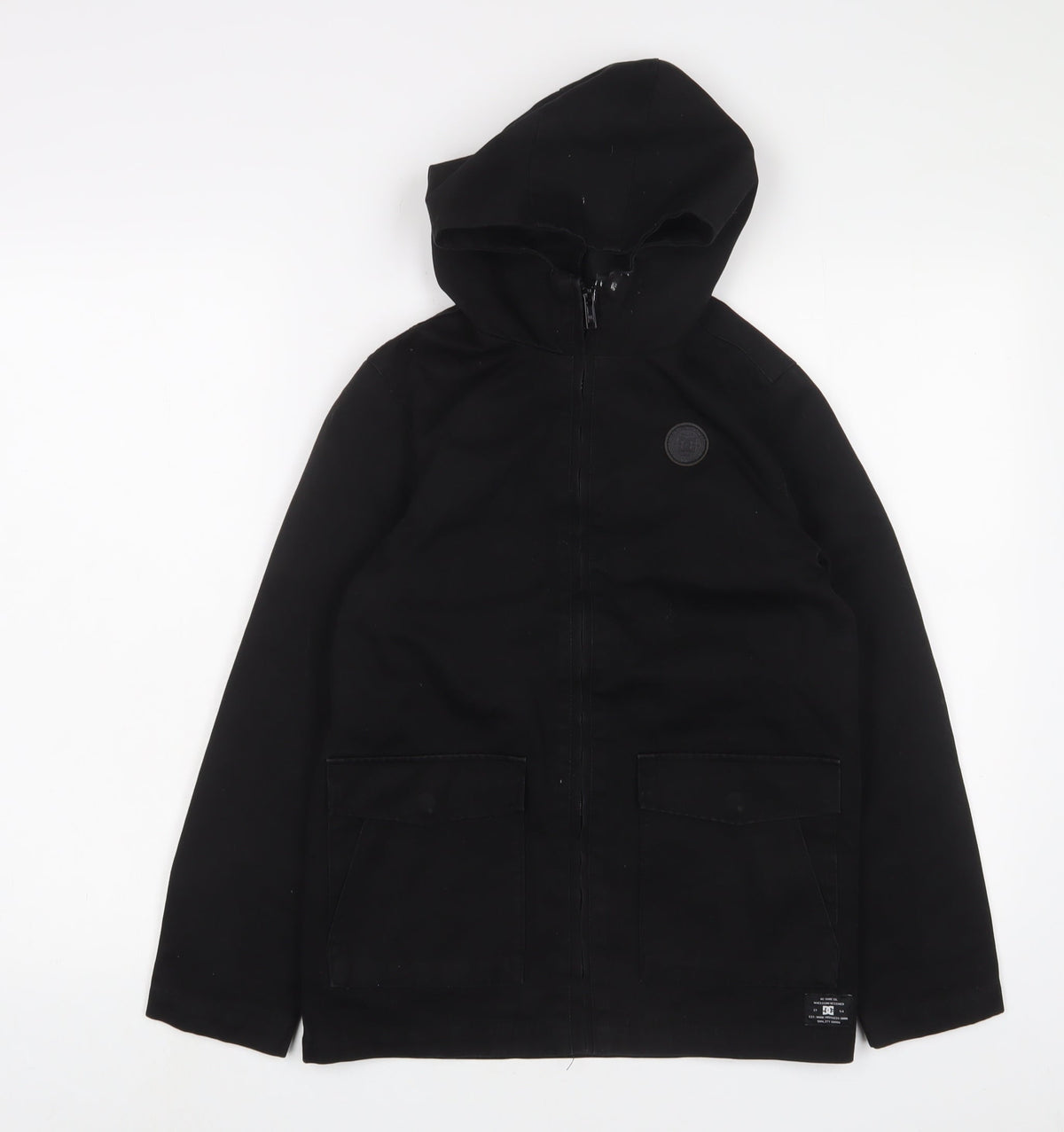 Additional front view of DC Shoes boys’ black jacket, size 12, years zip