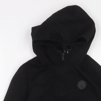 Close-up detail of DC Shoes boys’ black jacket, size 12, years zip