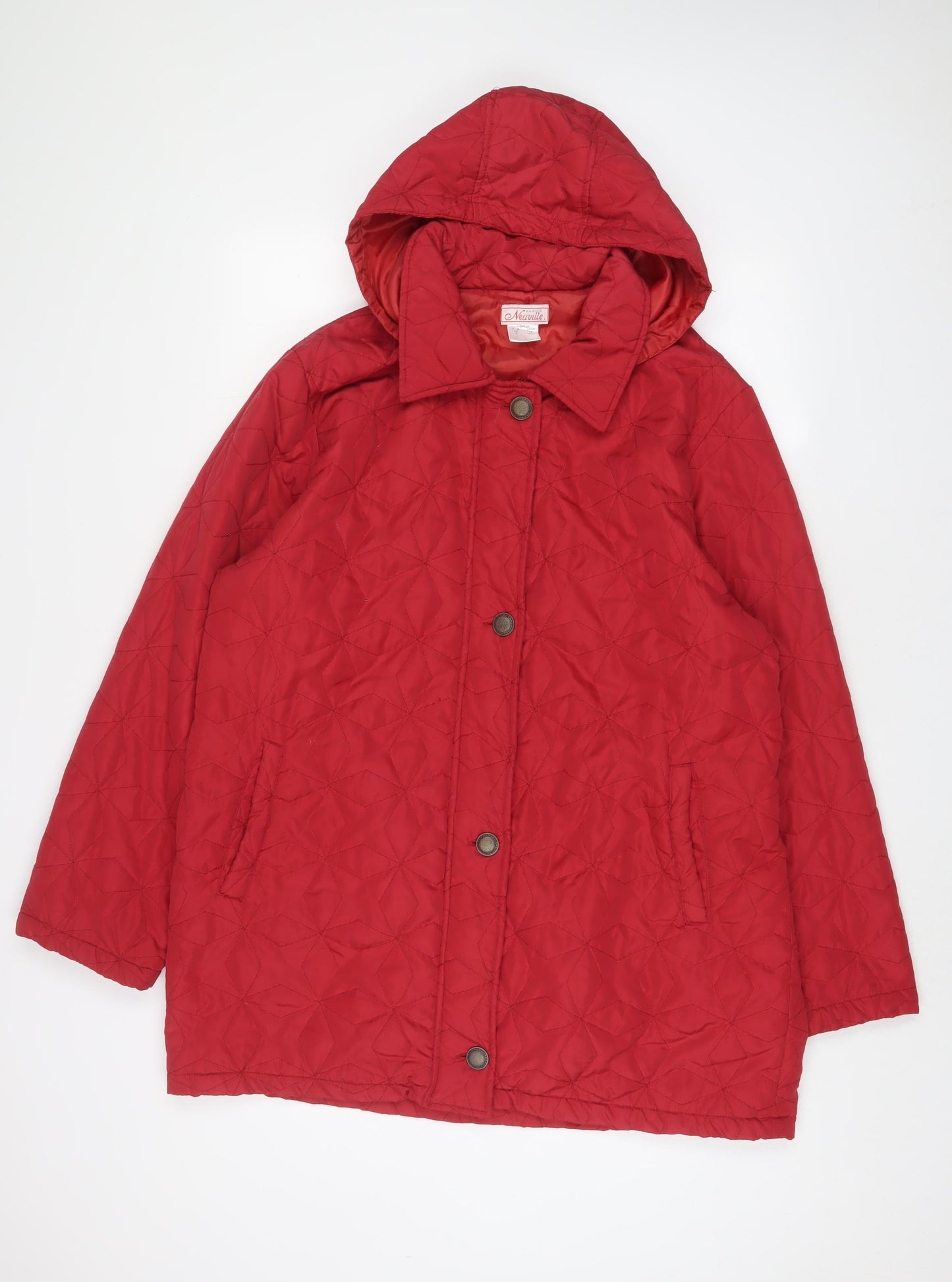 Womens UK Size 18 Neuville Red Quilted Coat