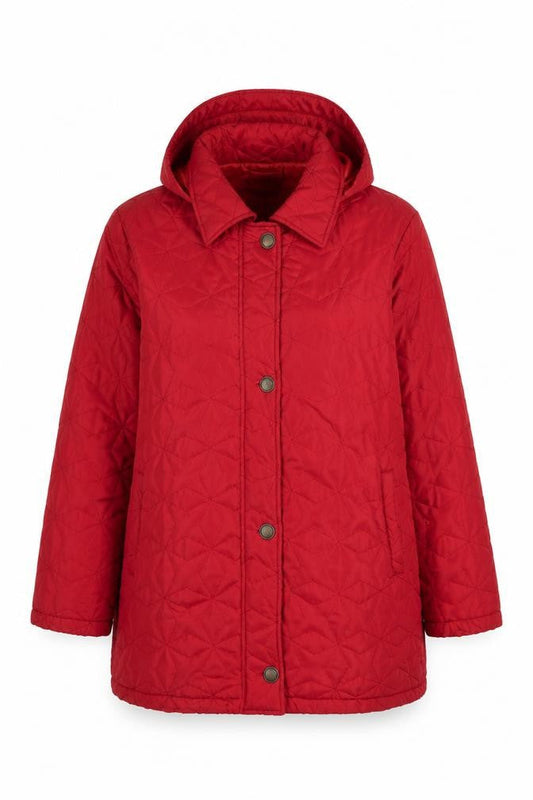 Womens UK Size 18 Neuville Red Quilted Coat