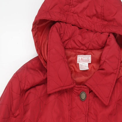 Womens UK Size 18 Neuville Red Quilted Coat