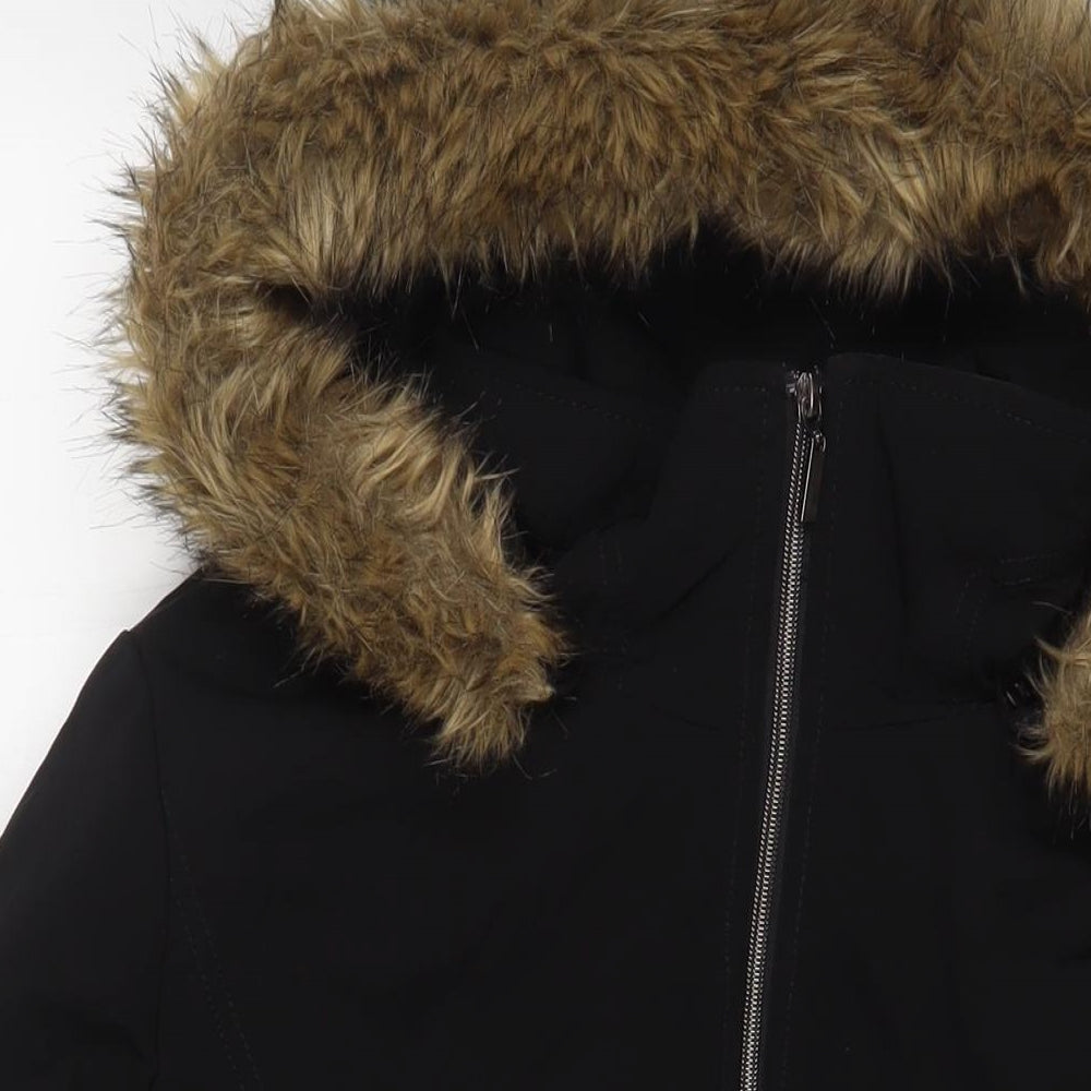 CRAFT & BORROW Womens Black Parka Coat Size XL Zip