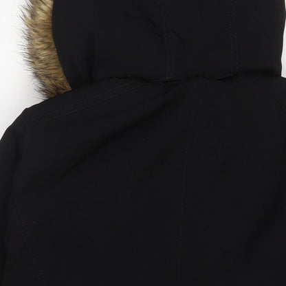 CRAFT & BORROW Womens Black Parka Coat Size XL Zip