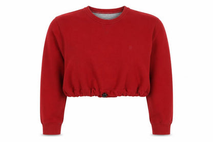 IZOD Womens Red Cotton Pullover Sweatshirt Size XL Pullover - Cropped