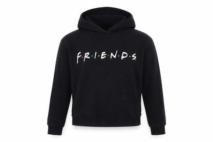 FRIENDS Girls Black Cotton Pullover Hoodie Size 11-12 Years Pullover