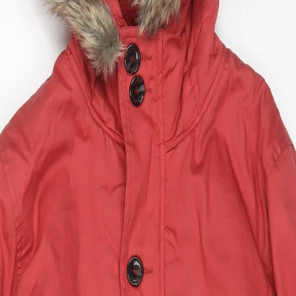 Womens UK Size XS Cotton Traders Pink Parka Coat