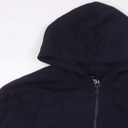 Marks and Spencer Boys Blue Cotton Full Zip Hoodie Size 12-13 Years Zip