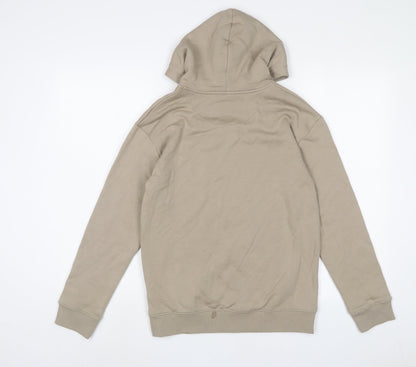 Marks and Spencer Boys Beige Cotton Pullover Hoodie Size 12-13 Years Pullover
