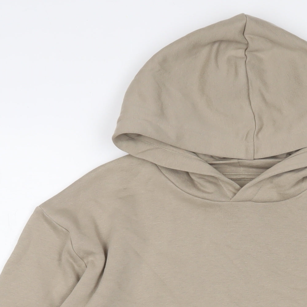 Marks and Spencer Boys Beige Cotton Pullover Hoodie Size 12-13 Years Pullover