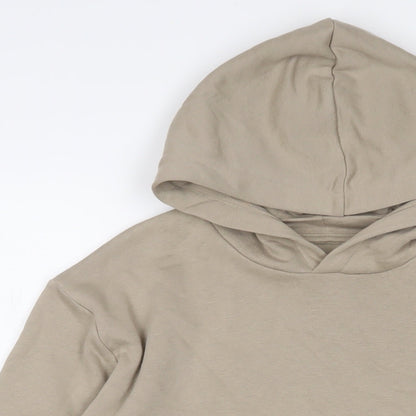 Marks and Spencer Boys Beige Cotton Pullover Hoodie Size 12-13 Years Pullover