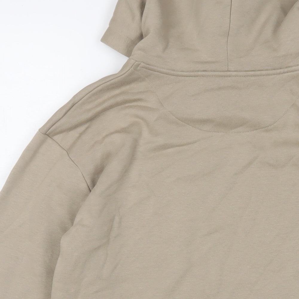 Marks and Spencer Boys Beige Cotton Pullover Hoodie Size 12-13 Years Pullover
