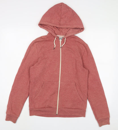 Topman Mens Red Cotton Full Zip Hoodie Size XS