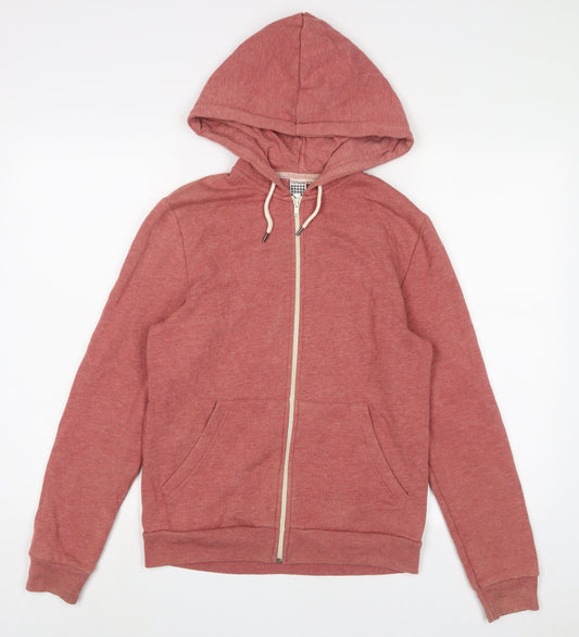 Topman Mens Red Cotton Full Zip Hoodie Size XS