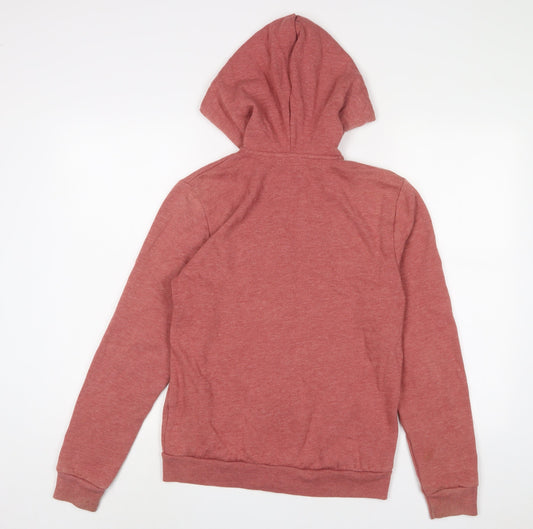 Topman Mens Red Cotton Full Zip Hoodie Size XS