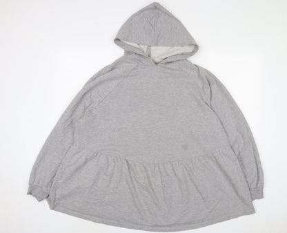 Simply Be Womens Grey Cotton Pullover Hoodie Size 20 Pullover