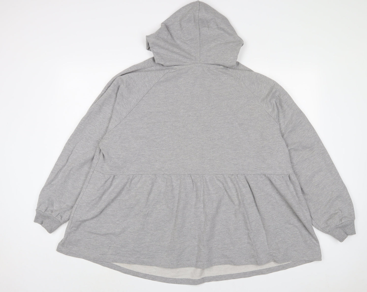 Simply Be Womens Grey Cotton Pullover Hoodie Size 20 Pullover