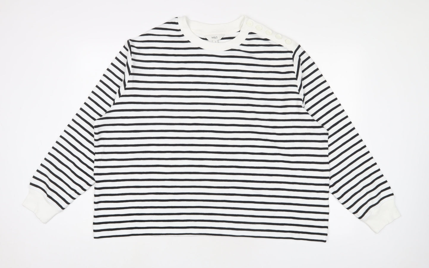 Womens UK Size XL Marks and Spencer White Pullover Sweatshirt