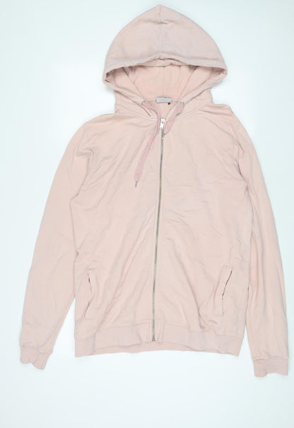 Bonlongaro Womens Pink Cotton Pullover Hoodie Size L Pullover