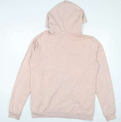 Bonlongaro Womens Pink Cotton Pullover Hoodie Size L Pullover