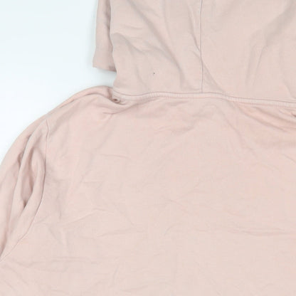 Bonlongaro Womens Pink Cotton Pullover Hoodie Size L Pullover