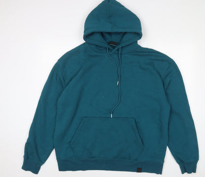 Mens UK Size M Pull&Bear Blue Pullover Hoodie